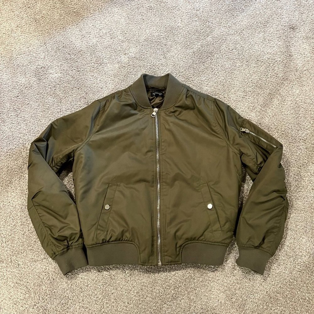 Topshop Olive Bomber Jacket